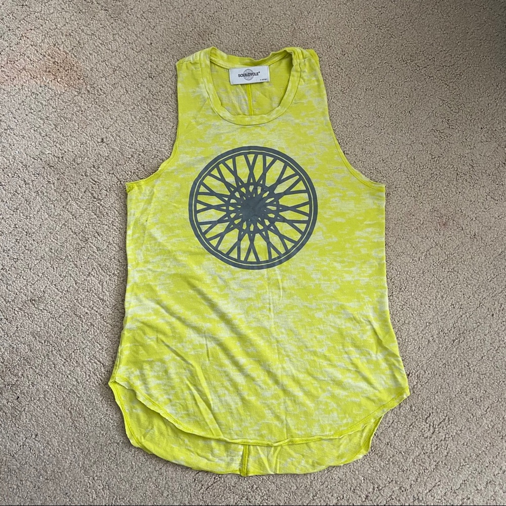 Soulcycle Bright Yellow Burnout Racerback Tank XS